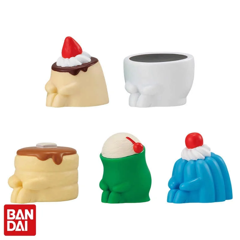 

Bandai Gashapon Glowing Sitting Pose Cafe Dessert Style Desktop Figures Pudding Coffee Jelly Cake Ornaments For Anime Collectors