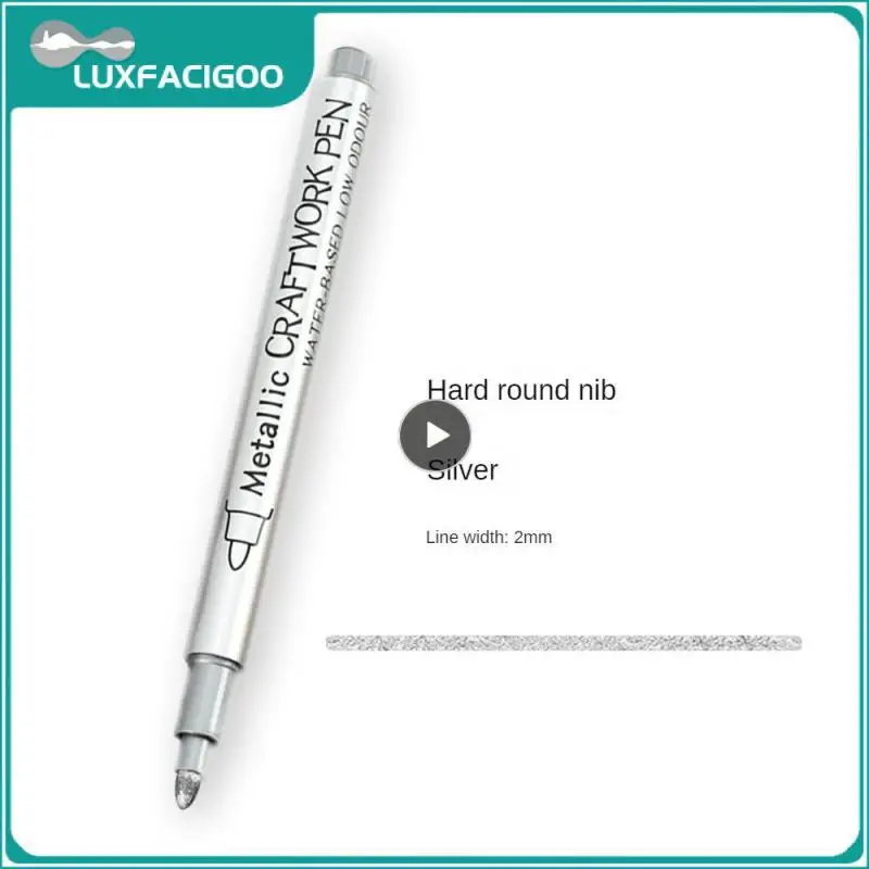 Zachte puntborstel Goud Zilver Ambachtelijke zachte kop Metaal Graffiti Briefpapier Ambachtelijke pen Waterbestendige marker Graffiti Pen Markeerstift