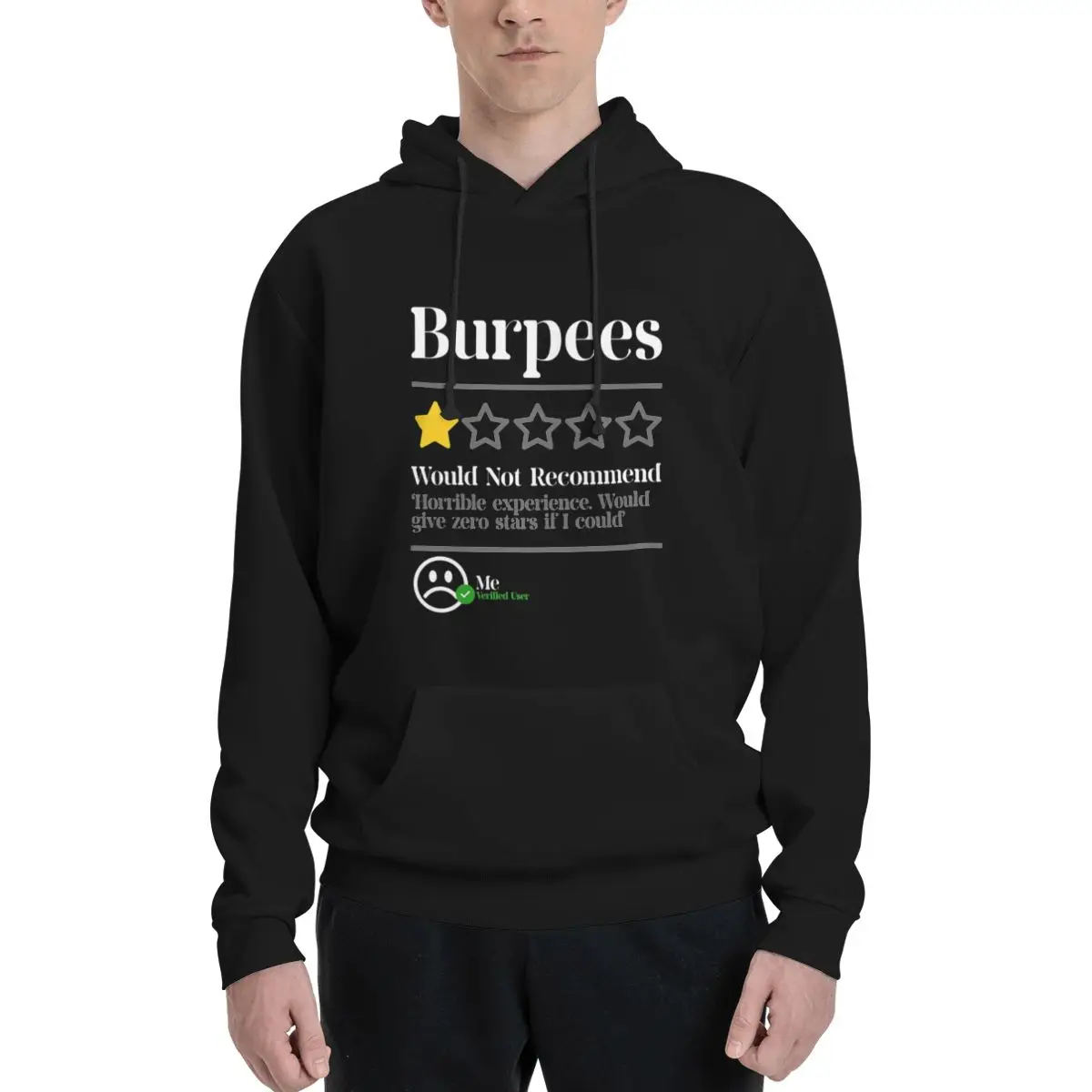 Burpees não recomendam uma classificação de 1 estrela engraçado treino de ginástica NL Edgy A suéter com capuz masculino