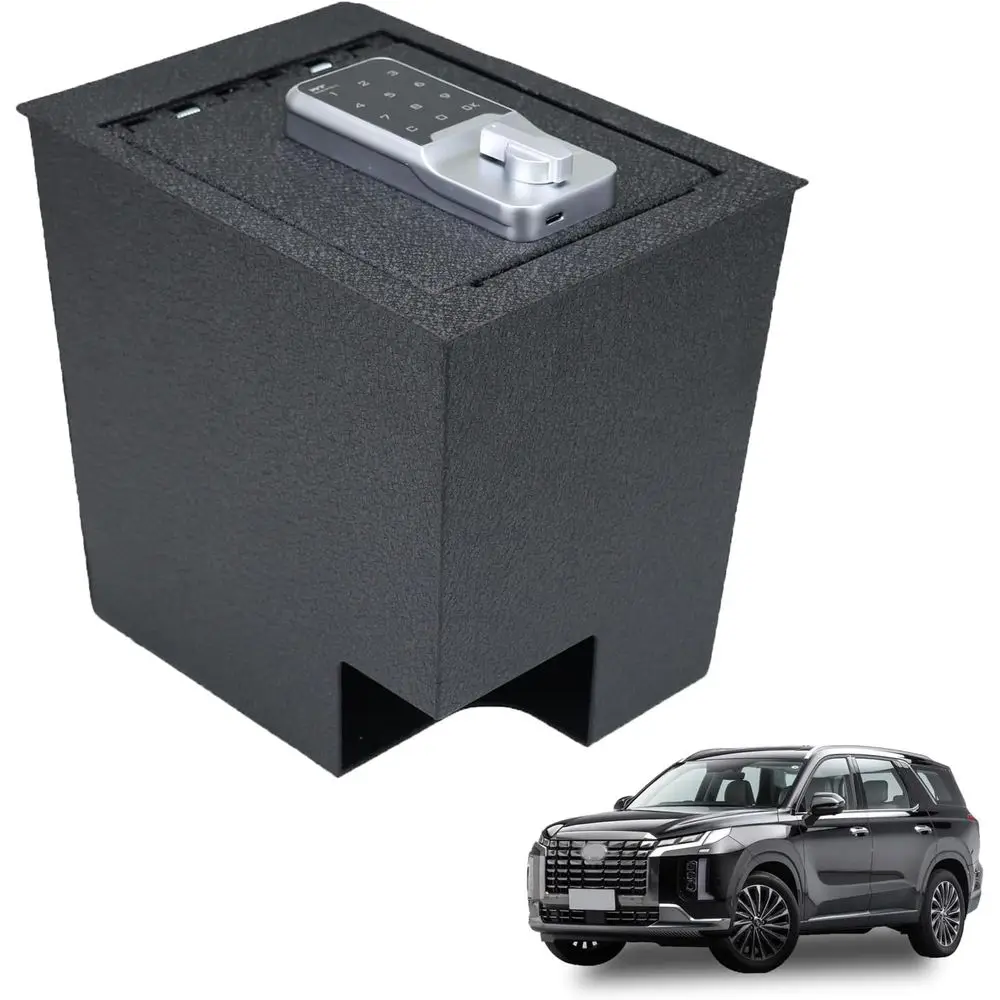 

Сейф для автомобиля Gun Sae Vault - совместимый с Palisade 2020-2025, противоугонный высокозащищенный ящик-замок для подлокотника с электроприводом