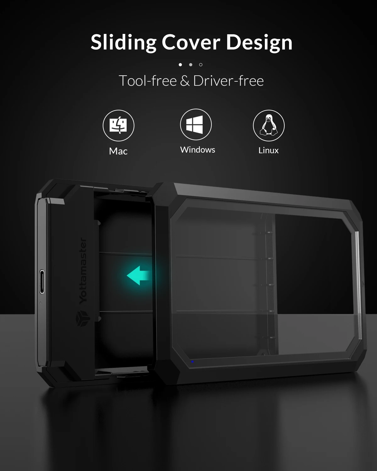 Yottamaster 2.5inch HDD Case SATA3.0 to USB 3.1 5Gbps Support 7-9.5mm 2.5\