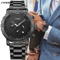 SINOBI Men's Chronograph Watches Original Design Man's Quartz Wristwatches Waterproof Geneva Sports Clock for Male Reloj Hombre