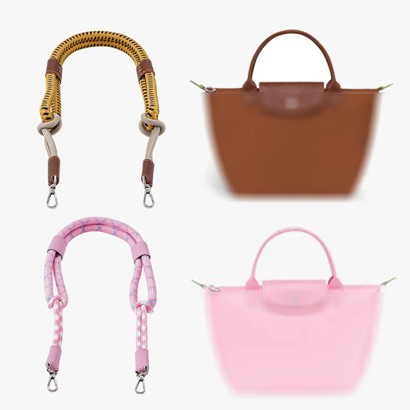 Juego de correas de bolsa para Longchamp Mini, Correa trenzada modificada, cuerda sin perforación, Asa de correa de hombro, accesorio de cuerda