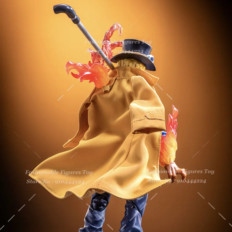 SHF 1/12 Men Soldier One Piece Sabo Windbreaker Yellow Cape With Iron Wire Fit 6Inch Action Figure Body Dolls