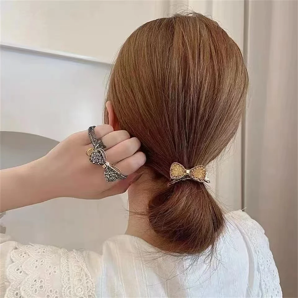 Lazo de diamantes de imitación para mujer, bandas elásticas para el cabello, laos de goma para niñas, cuerda para el cabello de