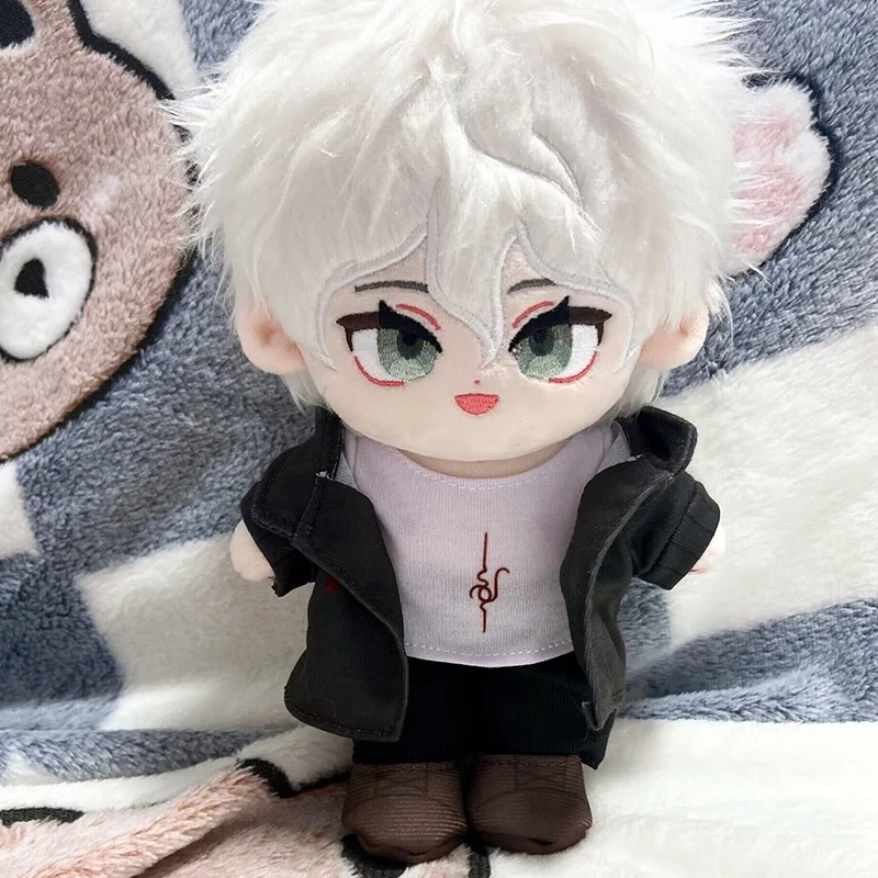 

20cm Game Anime Nagito Komaeda White Hair Handsome Plush Doll Stuffed Body Dress UP Cotton Mascot Xmas Gift Toys