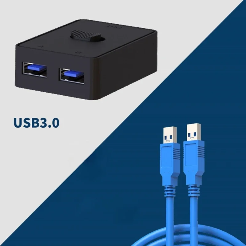 USB3.0 Switches Bi-Directional USB Switch2 in 1 Out / 1 in 2 Out USB Switcher 2 Computers Share Keyboard Mouse Switches