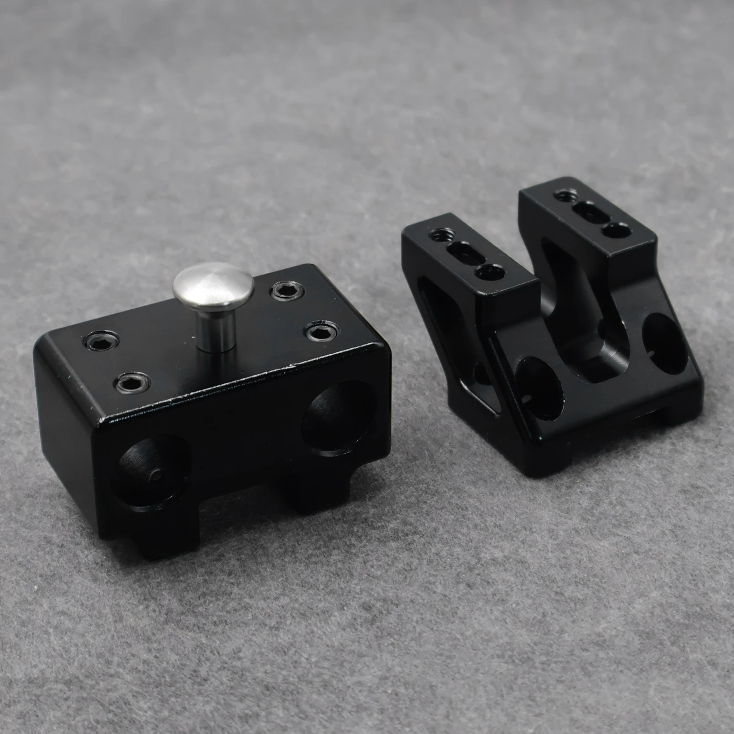 Aluminum Alloy Long Rod Slingshot Dual Sight Mount Bracket Replacement Parts Accessories Black with Screw Kit
