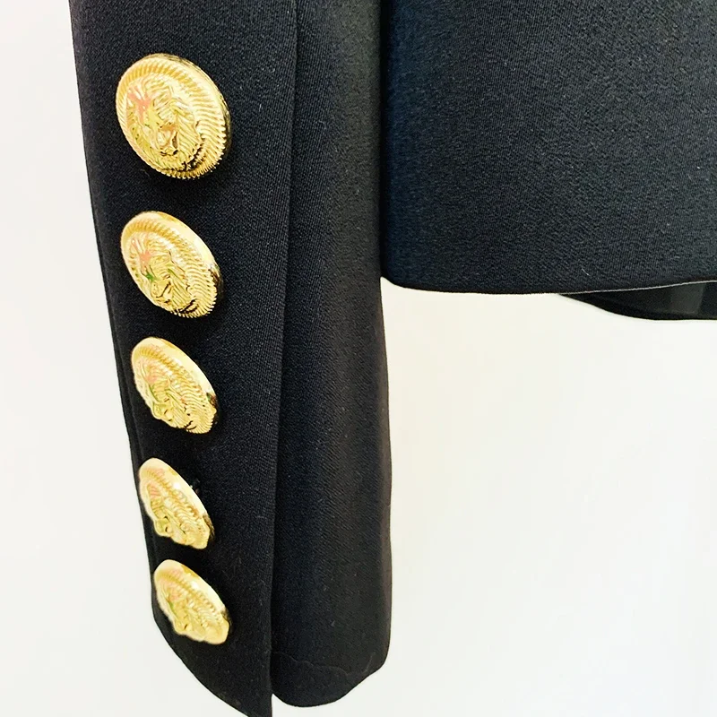 2024 Newest Fashion Show Designer Jacket Women\'s Stylish Peak Shoulder Strass Diamonds Beaded Blazer