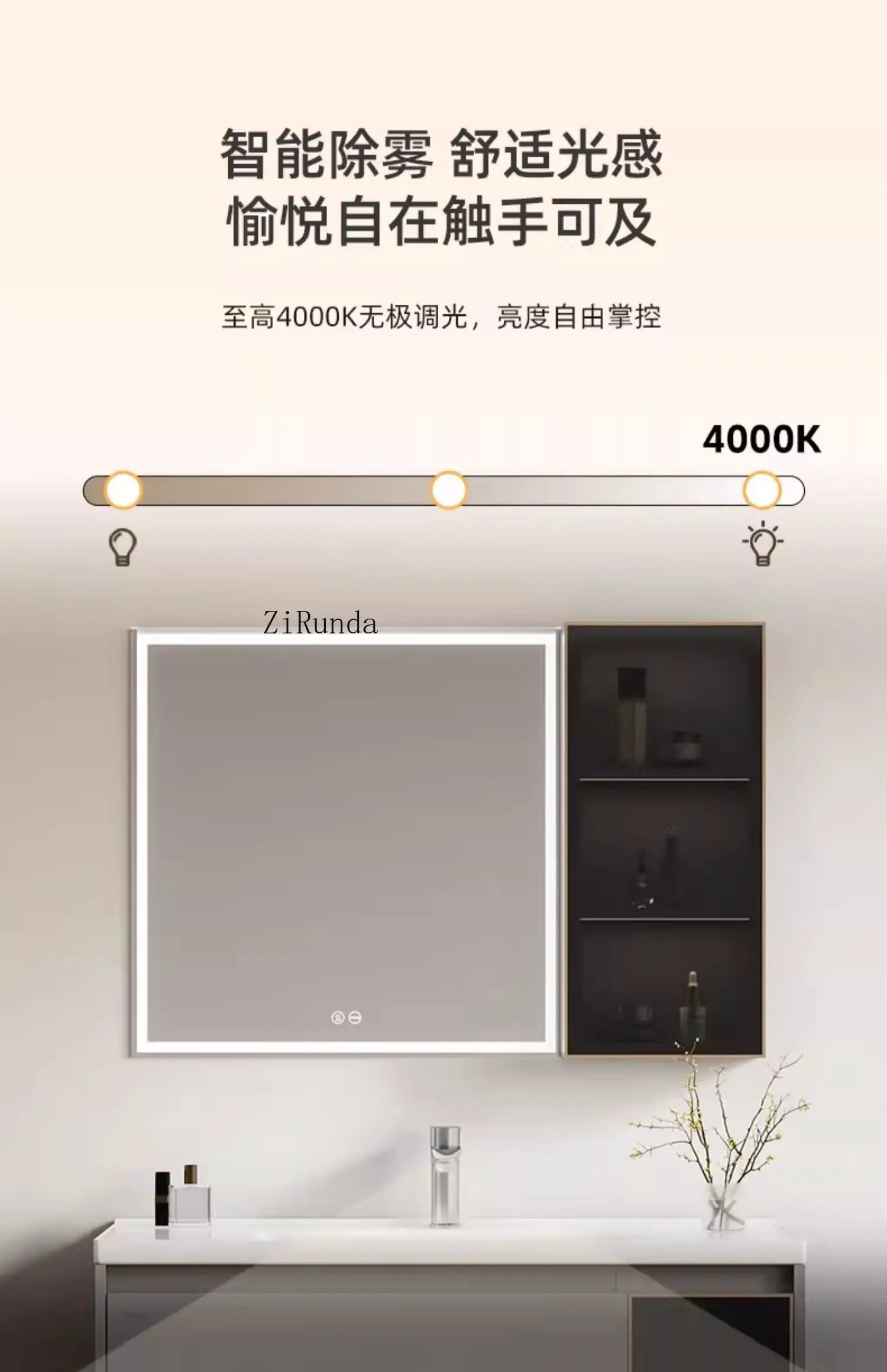 Moda cinza armário de combinação do banheiro cerâmica bacia integrada toalete mesa lavagem rosto desembaçamento espelho inteligente