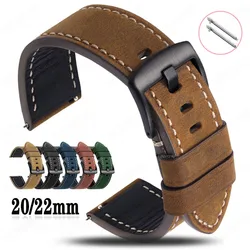 Leather Watch Band 20mm 22mm Quick Release Strap wristbandh for Women Men Waterproof Bracelet Universal Straps Accessories