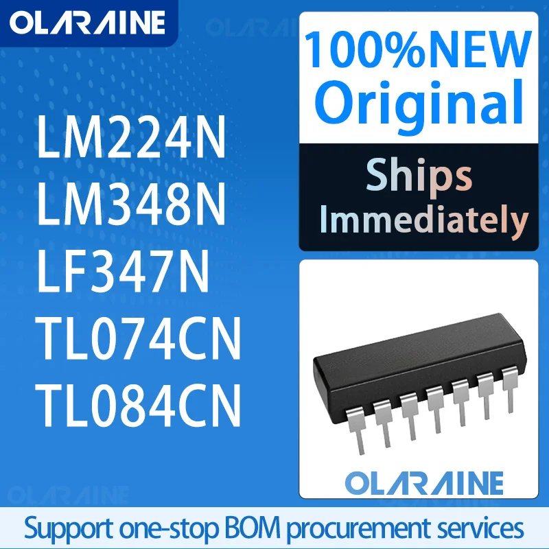 5/10/100Pcs LM224N/LM348N/LF347N/TL074CN/TL084CN DIP-14 100% brand new original IC chip operational amplifier