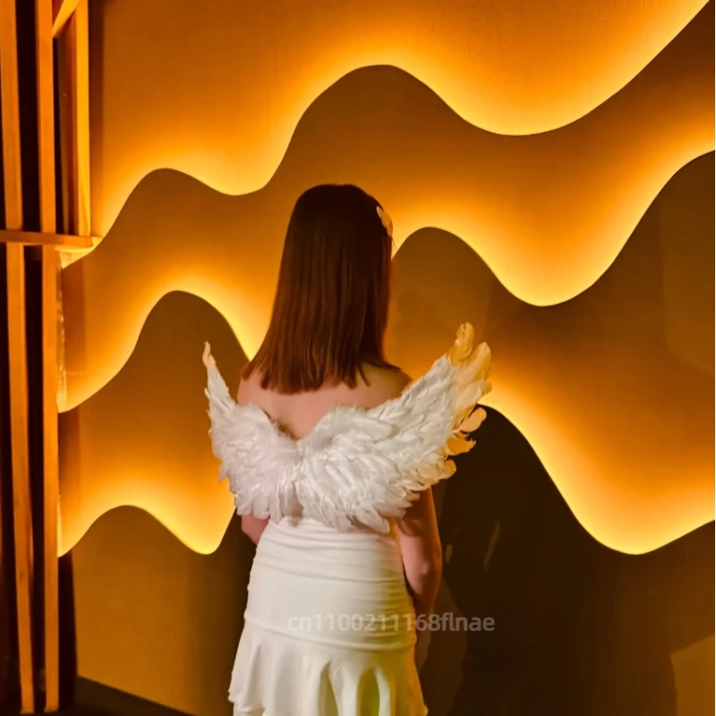 어린이 성인 천사 깃털 날개 댄스 공연 소품 흰색과 검은 색 날개 무대 공연 액세서리