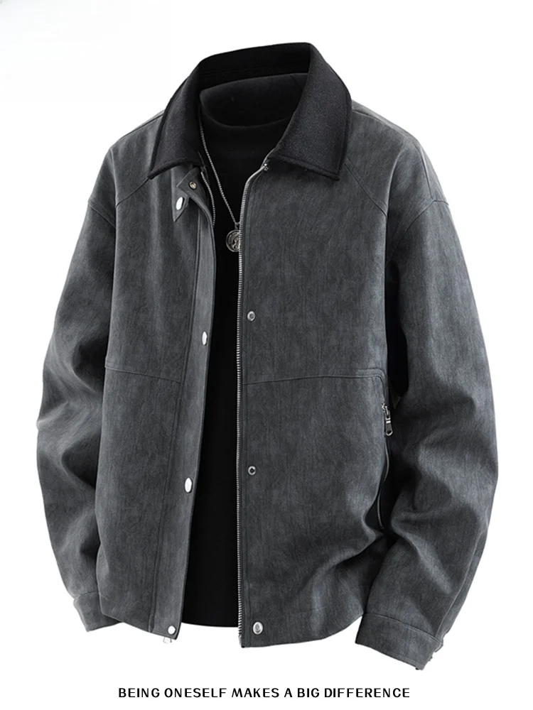 

Мужская зимняя куртка из искусственной кожи в стиле ретро, утепленная флисом, свободного кроя, для мотоциклистов, повседневная модная верхняя одежда