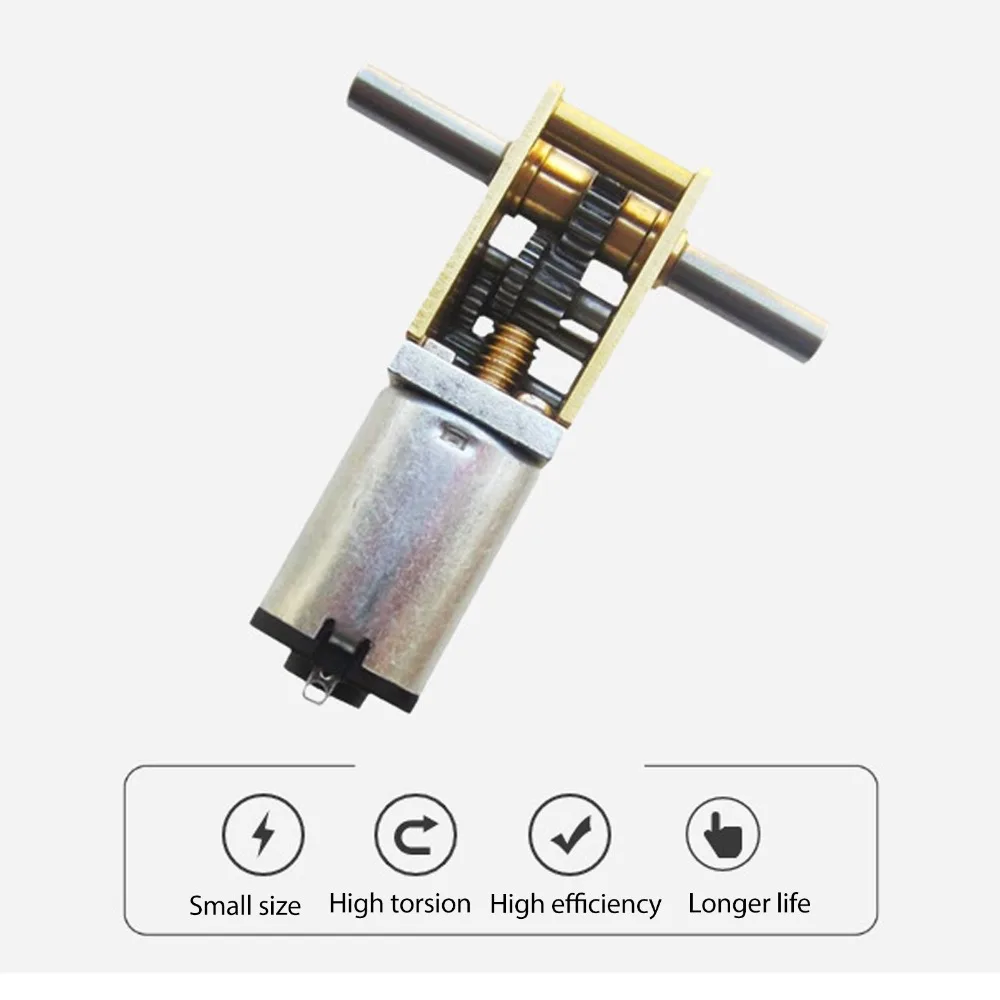 6V Voltage Worm Gear Motor DC Brushed Type Fixing Mount Micro DC Motor 190RPM Speed Reduction Geared Motor For Intelligent Car