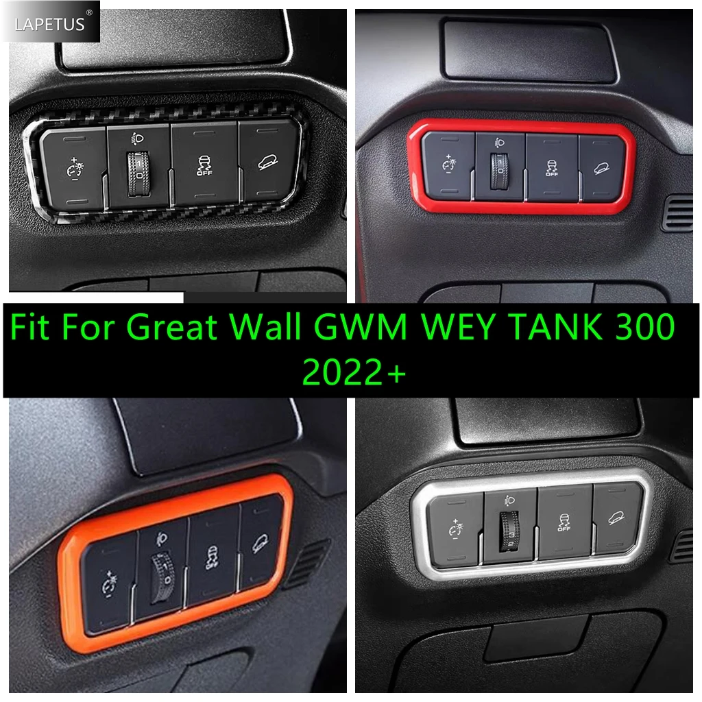 

Auto Headlight Head Light Lamp Switch Control Decor Panel Cover Trim For Great Wall GWM WEY TANK 300 2022 2023 ABS Accessories