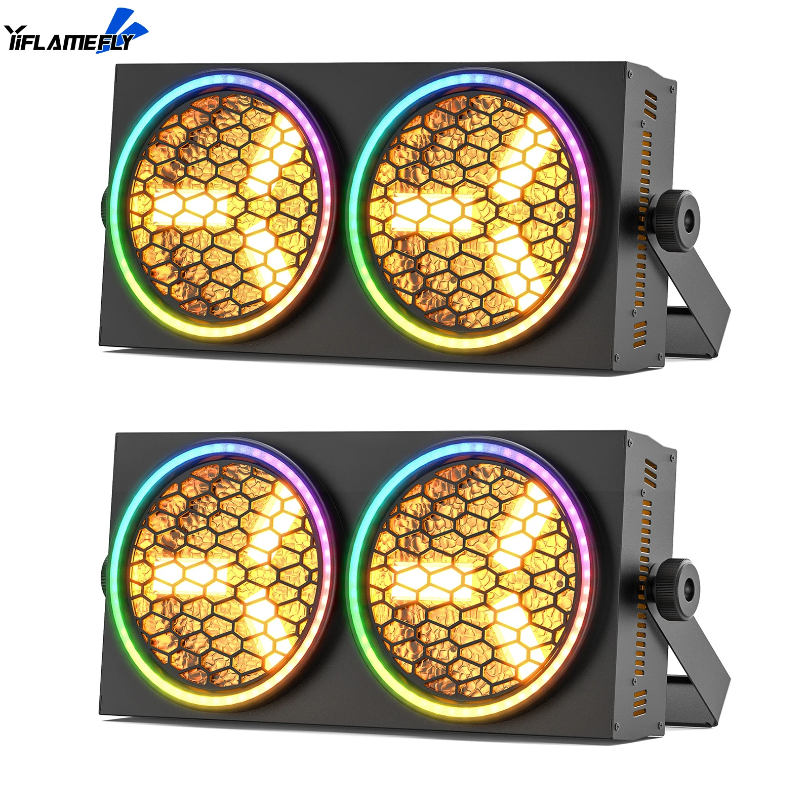 

Yiflamefly 2Pcs 250W COB + 102 RGB LED Stage Light 30 built-in FX DMX 512 Control 8/13CH For Dj Bar Party Christmas Wedding