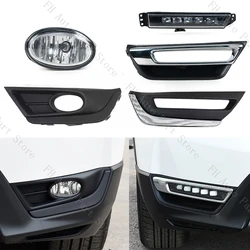 Front Bumper Fog Light Daytime Running Lamp For Honda CRV CR-V 2017 2018 2019 2020 Foglight Foglamp Trim Cover Frame Hood