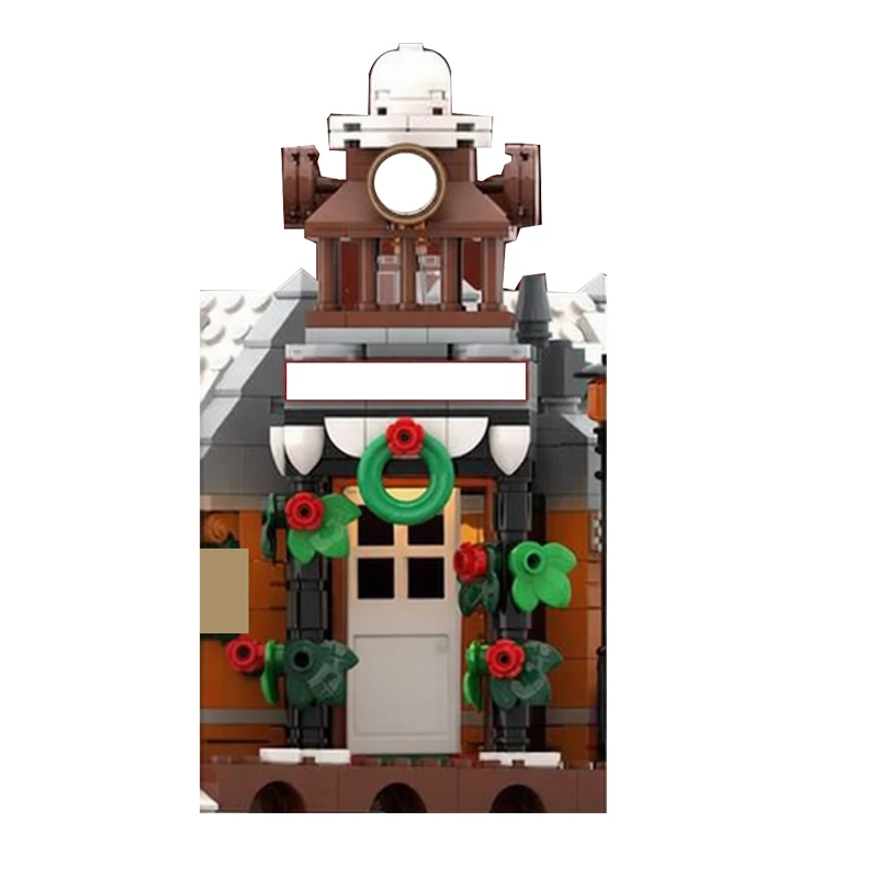 624 قطعة من مكعبات البناء المخصصة على شكل محطة قطار، تصميم تعليمي شعبي للأطفال، لعبة تركيب للأولاد، هدية عيد ميلاد