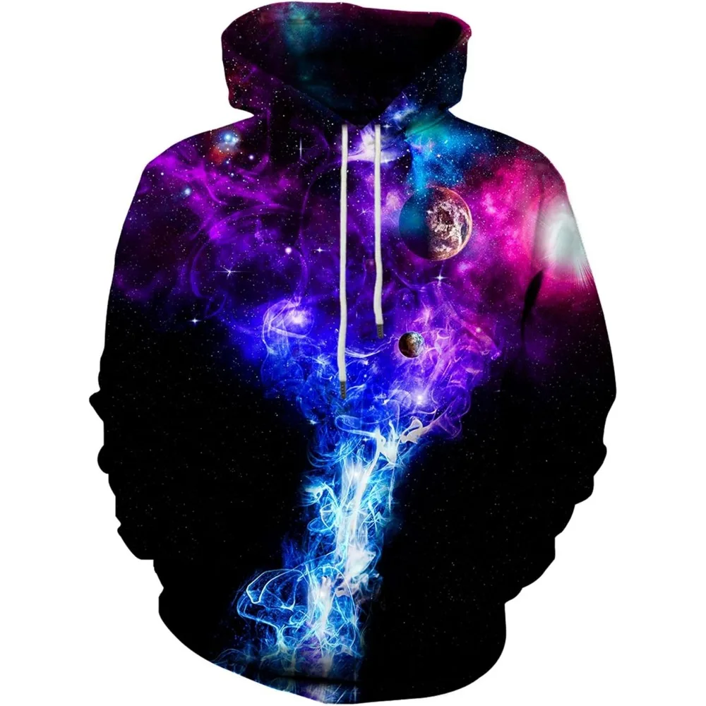 Neemanndy Unisex Colorful Graphic Hoodies 3D Print Cool Sweatshirt Cool Design with Pocket for Men and Women