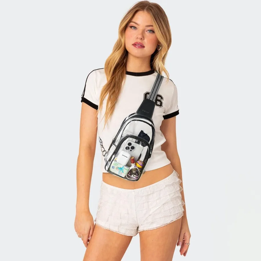 경기장 이벤트용 투명 가방 여성용 투명 지갑 경기장 크로스바디 백 콘서트 스포츠용 투명 가방