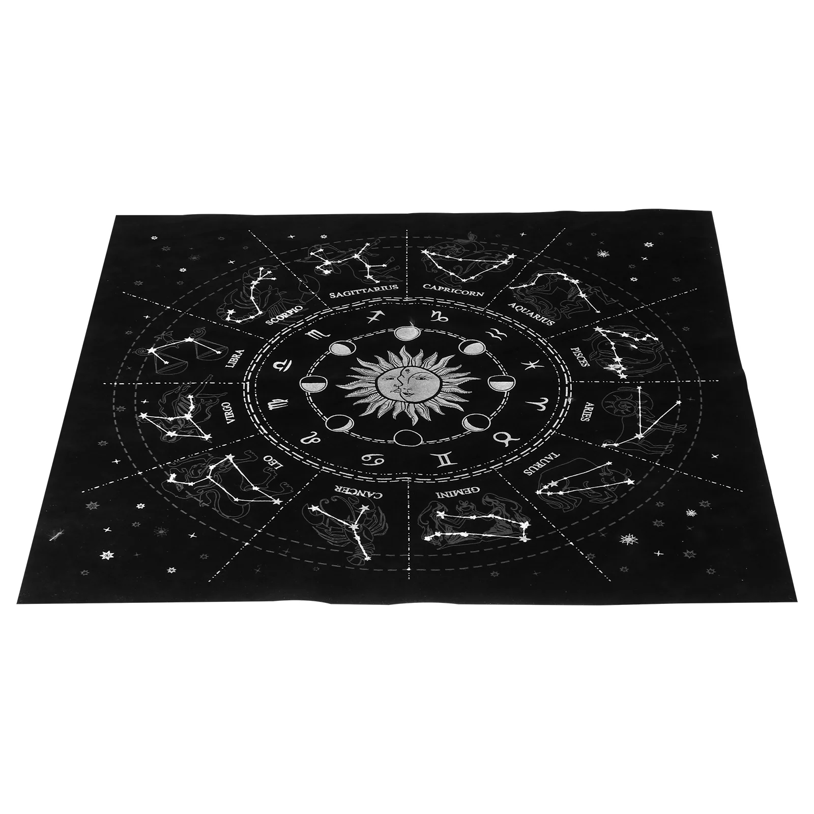 

Round Tablecloth Divination Tarob Constellation Outdoor Tarot Tapestry Cards Accessory Black Astrology Miss