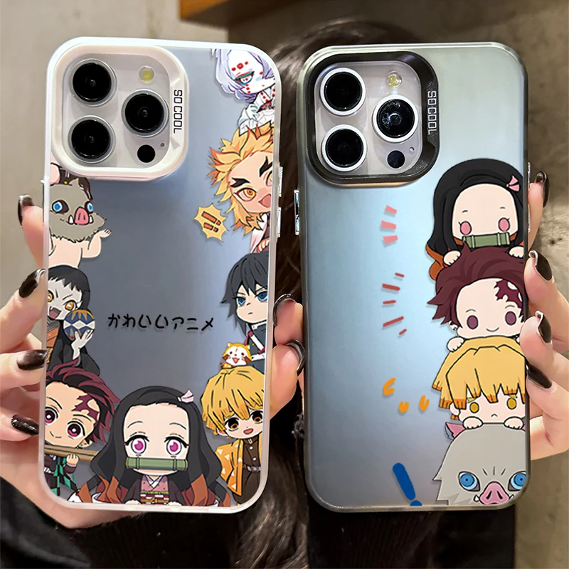 Anime Ghost Slayer Plating Hard Shockproof Phone Case for Samsung Galaxy S25 Edge S24 S23 S22 S21 S20 Ultra Plus FE A56 A36 A26