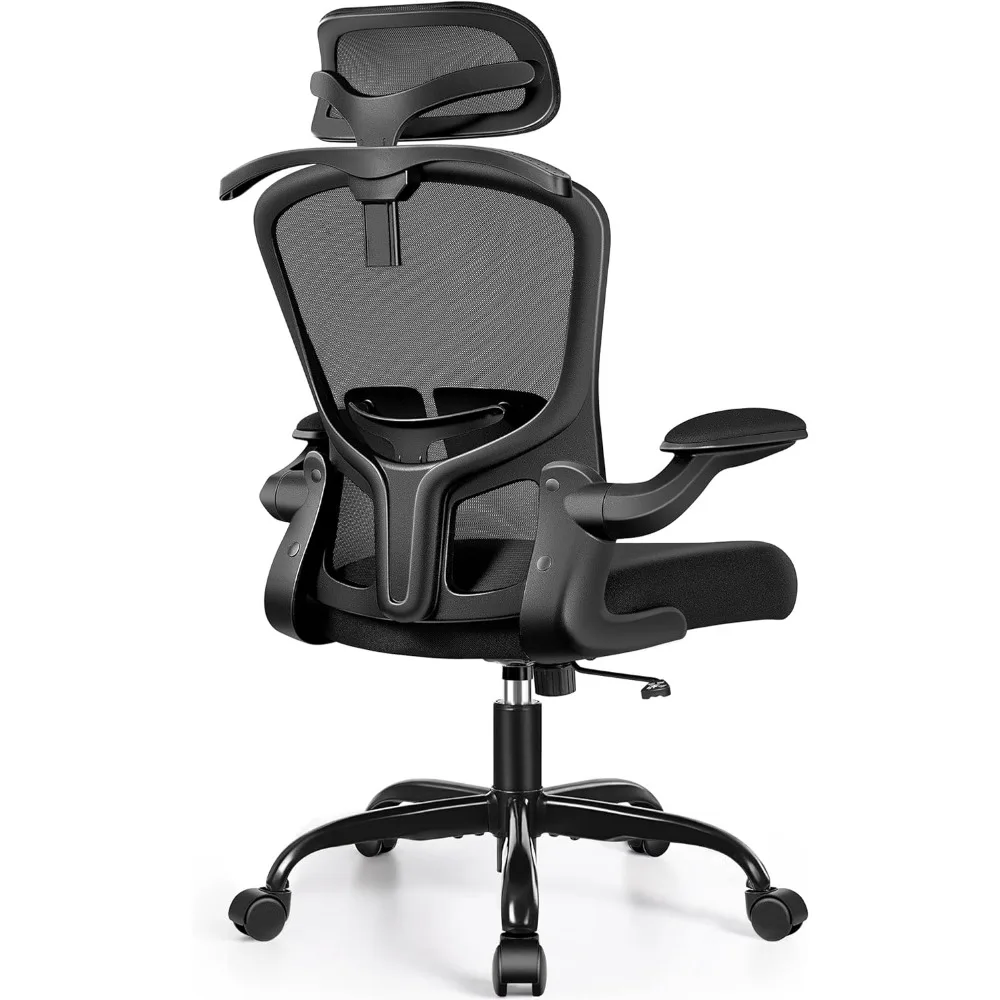 

Office Chair with Headrest, Ergonomic Desk Chair with Wheels, Task Swivel Comfy Chair with Adjustable Lumbar Support