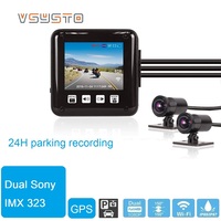 VSYSTO P6F PRO 170° fisheyes 1080P FHD Parking recording Motorcycle DVR 2.0 inch waterproof screen motorbike Dash cam