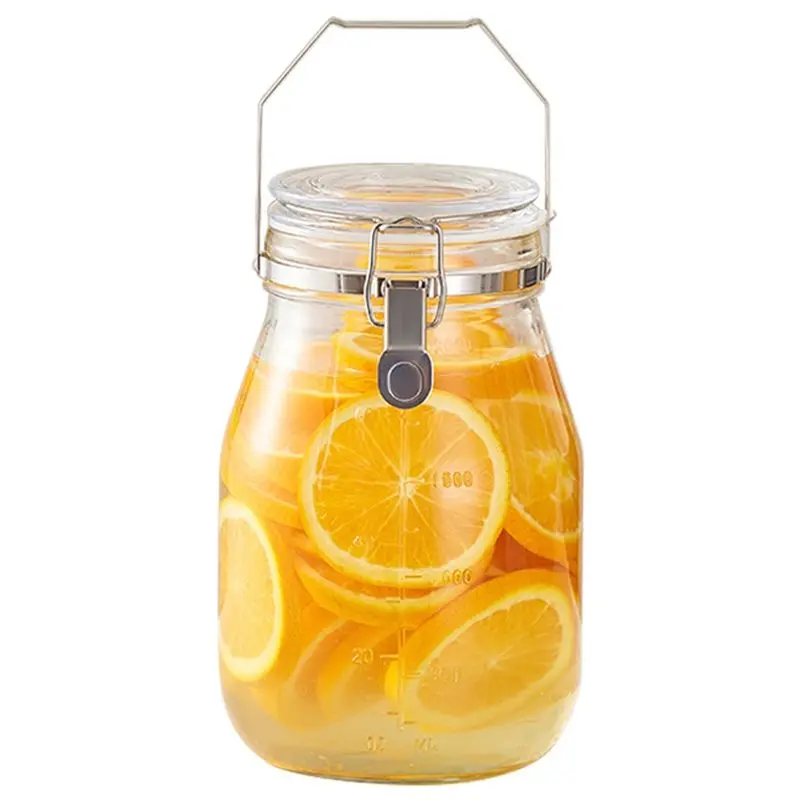 Ideal For Coffee, Juice& Beverage Storage- 68OZ Multi-Function Glass Pitcher Fermentation Tank Featuring Handle