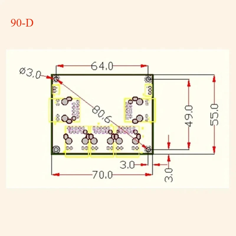 PCBA board DC 5V12V24V30VIndustrial Ethernet Switch Module 5 Ports Unmanaged10/100/1000mbps Anti-static and anti-lightning 4KV