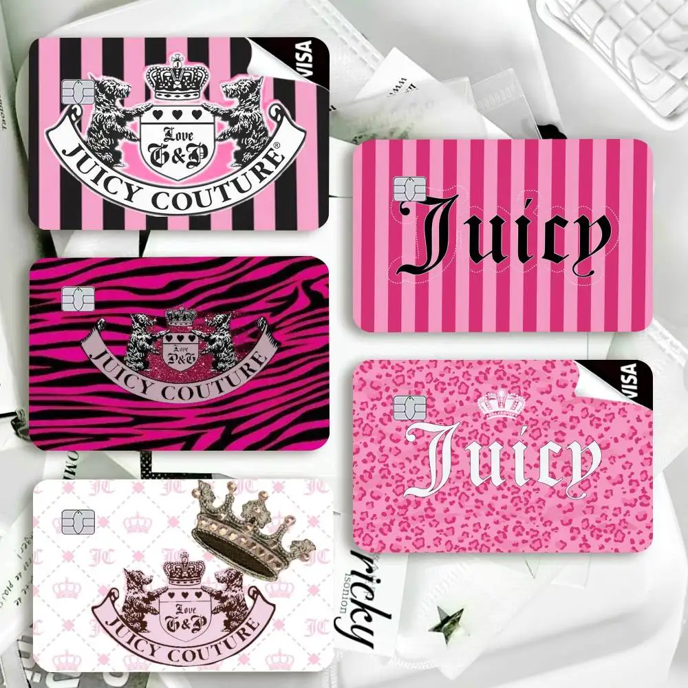 Juicy Couture Sweet Glam Y2K Waterproof Film Skin Cover Credit Card Stickers Debit Front Bank Bus Pass