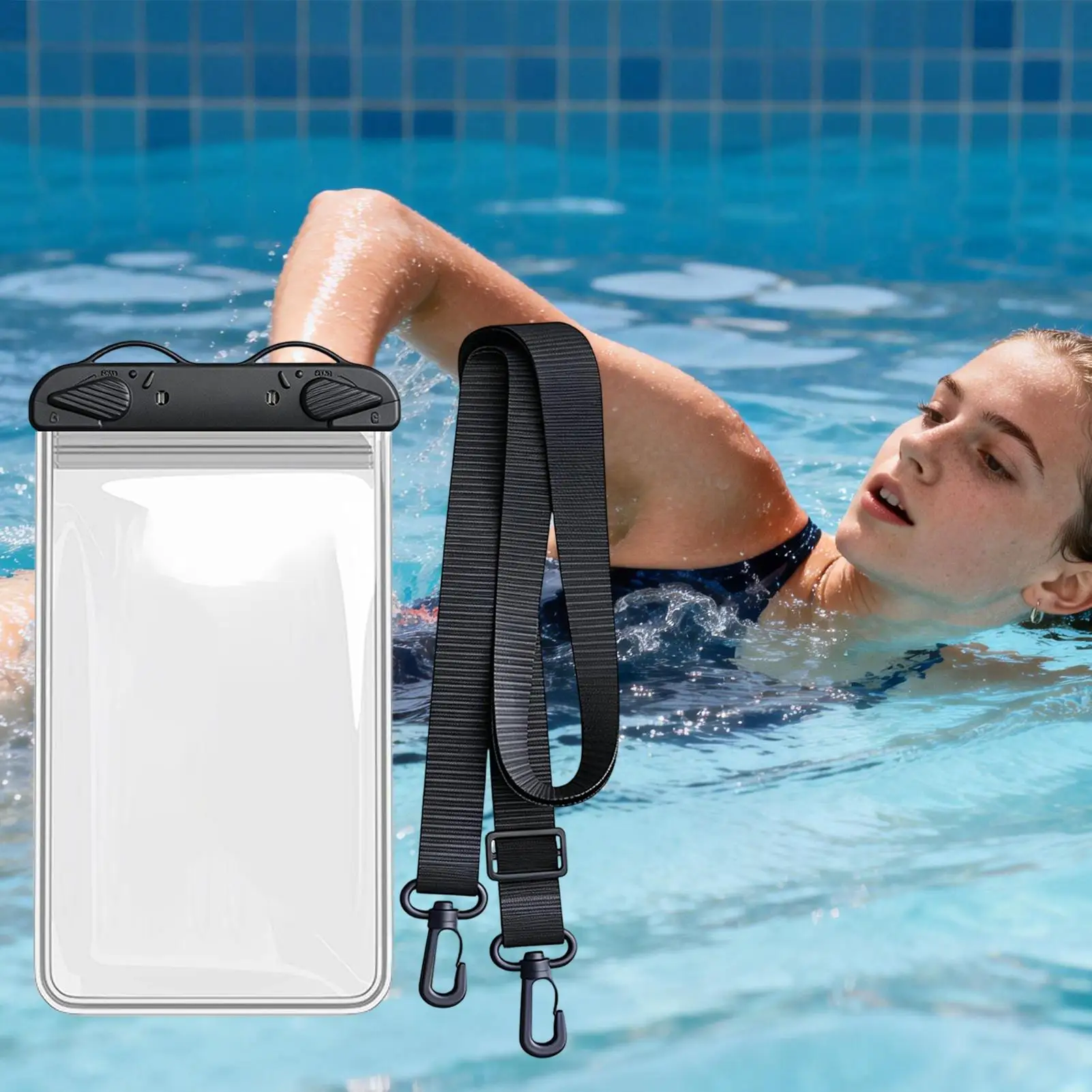

Lanyard Waterproof Underwater Phone Bag, Sealed Dry Pouch Case, Lightweight Cellphone Protector for Beach Pool Road and Cruise
