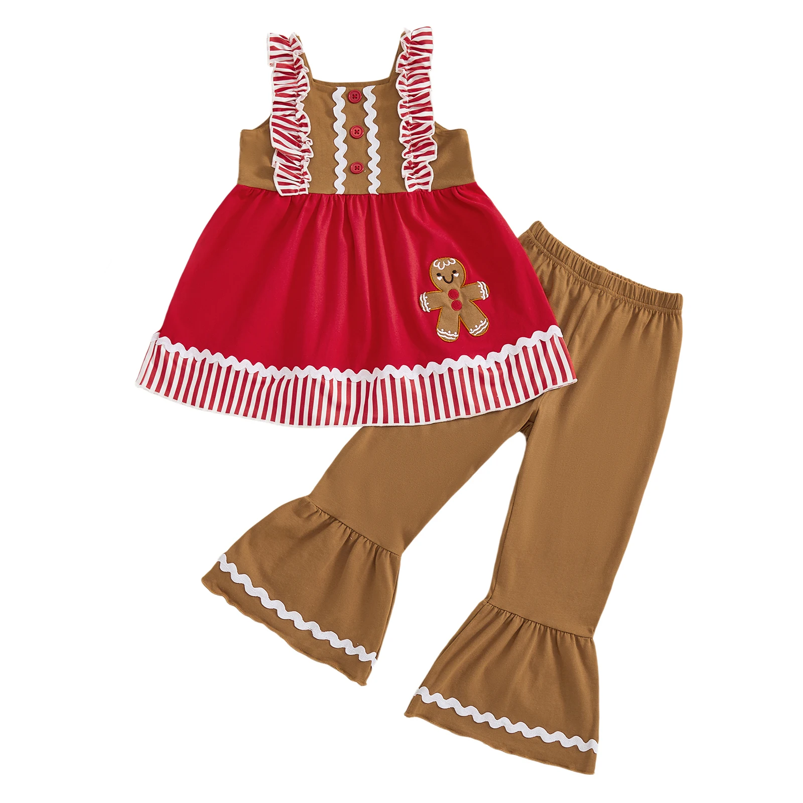 طفل الفتيات عيد الميلاد الزي رجل الزنجبيل بروتيل مع السراويل مضيئة الزي الصيف #1