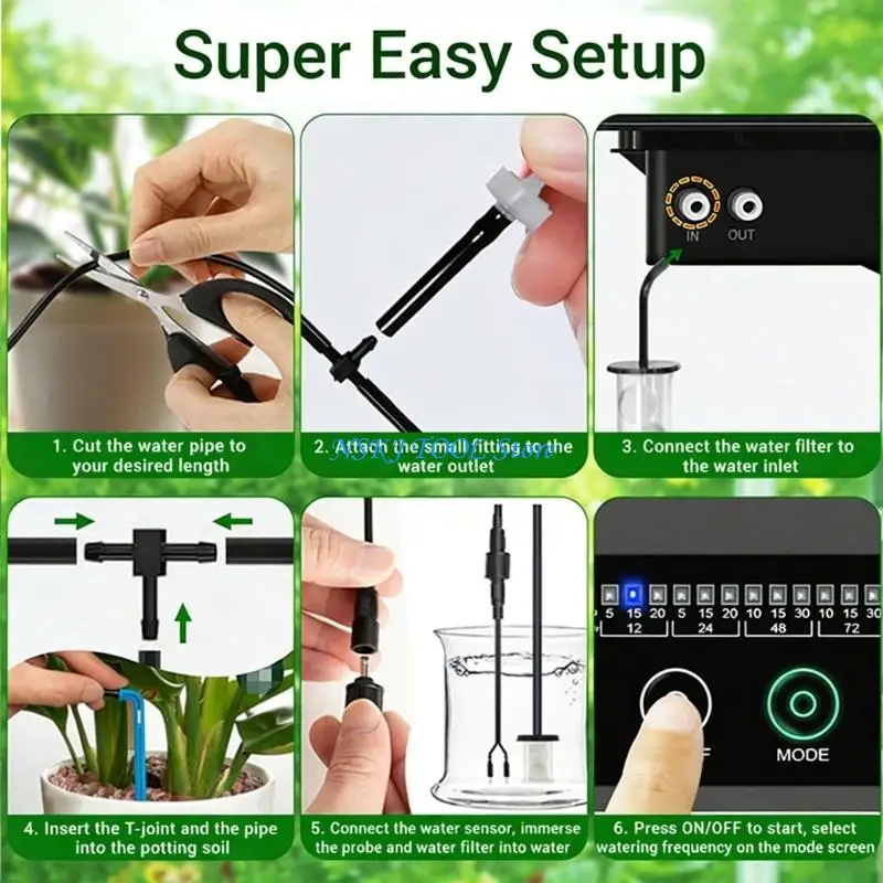 L8RC Sun Automatic Watering Device With 30 Step Schedule For Home Garden Use