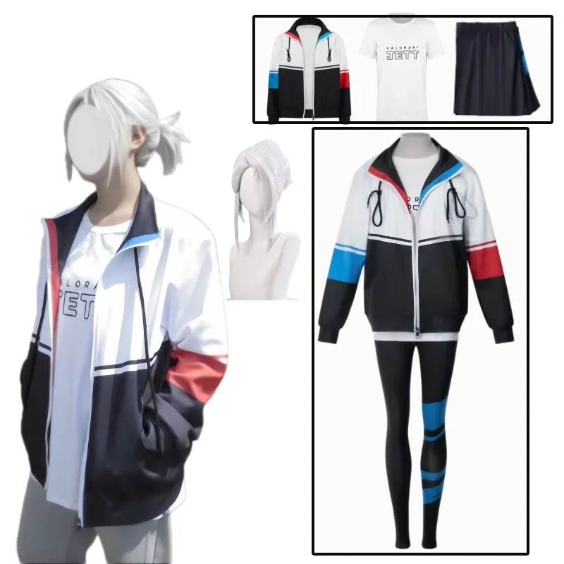

Joon Hee Cosplay Costume Women Anime Game Jett Suit Jacket Coat T-shirt Pants Wig Halloween Party Comic Exhibition Outfit
