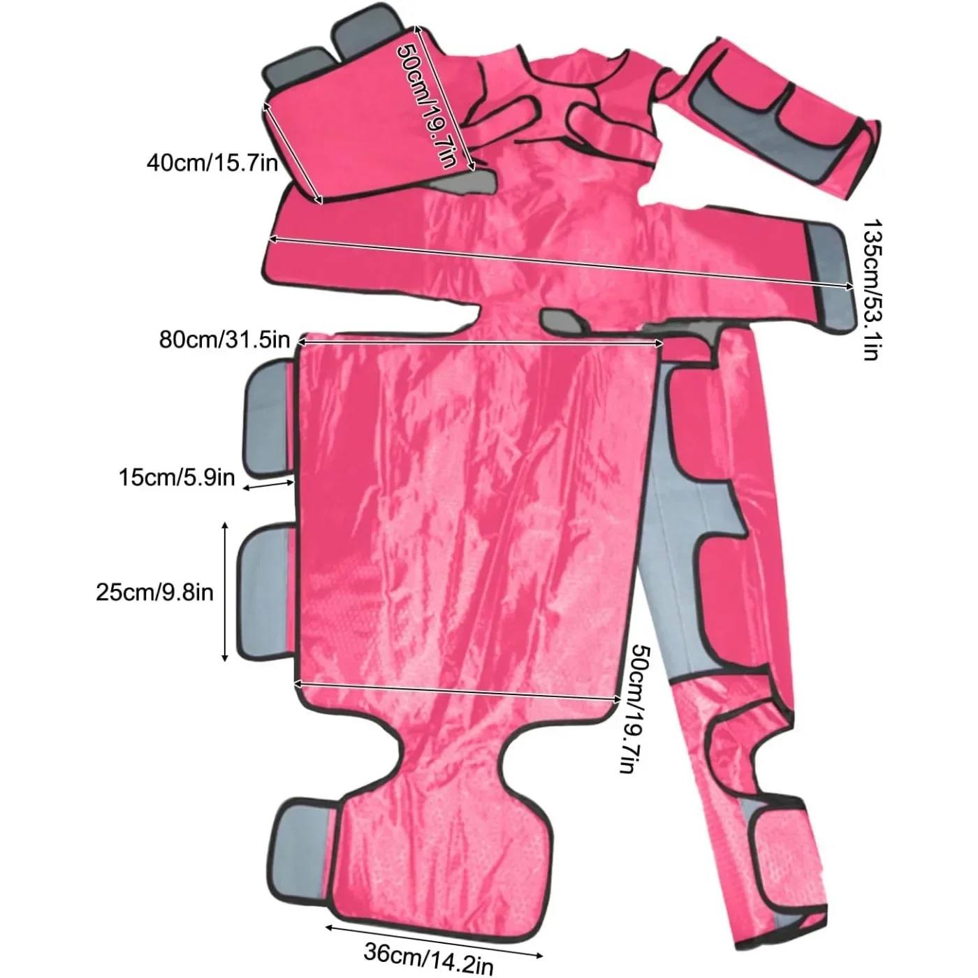 آلة تدليك ضغط الهواء علاج الضغط آلة فقدان الوزن الساقين قدم الخصر الأسلحة مجموعة (الوردي)