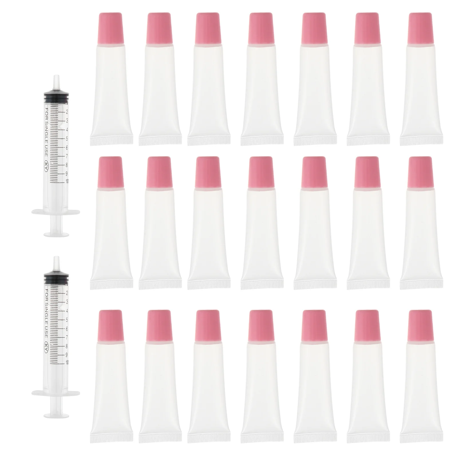 

40pcs Empty Lip Balm Bottles Clear Plastic Lip Gloss Tube Set for DIY Lipstick Color Container Refillable Travel Tube