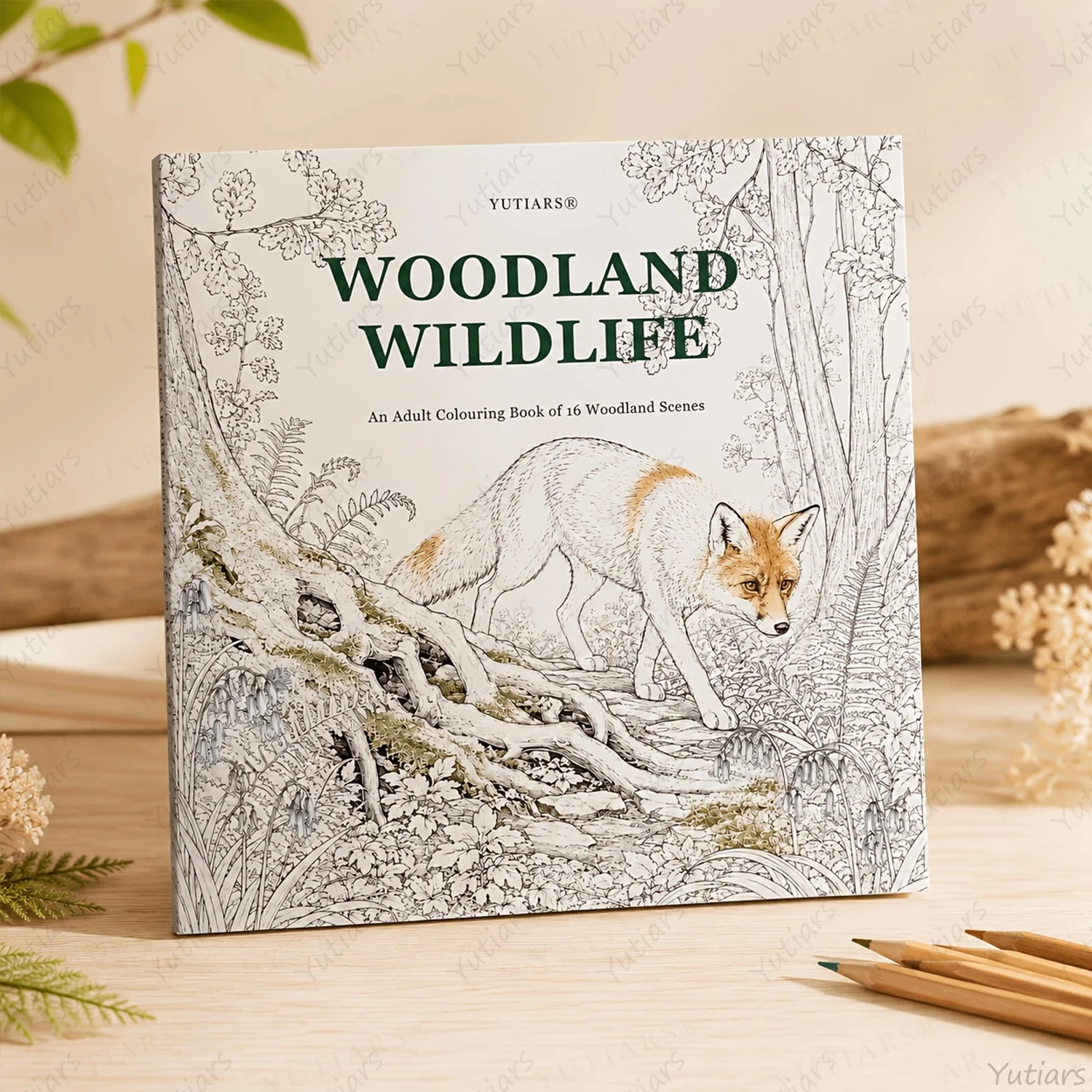 Yutiars Forest Animal Adult Colouring Book Woodland Scenes Detailed Line Art Coloring Pages Relaxing Mindfulness Hobby Gift