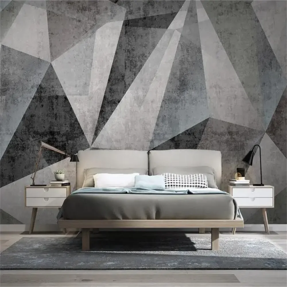 خلفيات رسومات هندسية كلاسيكية مخصصة لغرفة المعيشة أريكة التلفزيون خلفية جدارية جدار اللوحة ورق حائط ملصقات الديكور #6