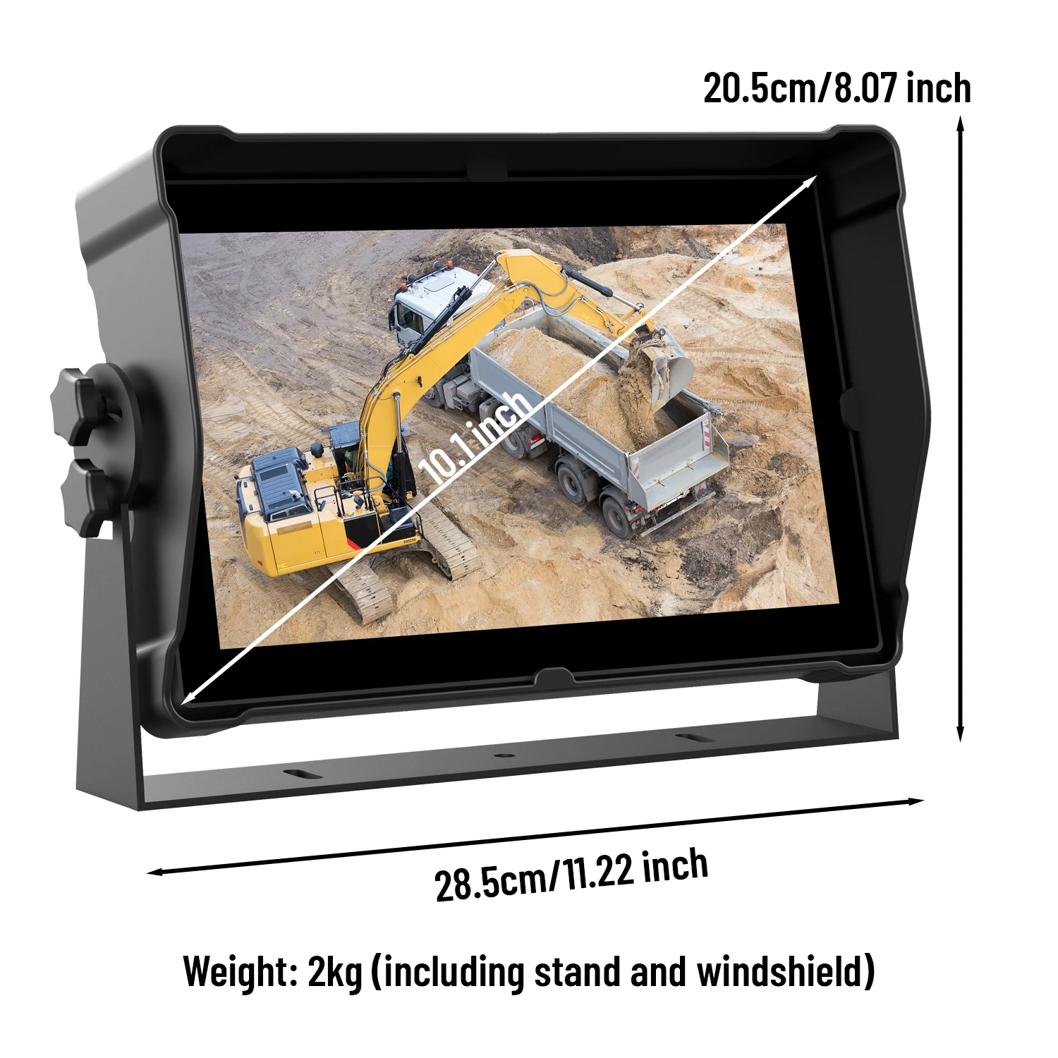 10.1 Inch HD IPS Anti-Glare Vehicle , IP67 Waterproof Blind Spot Detection System With Backup Camera