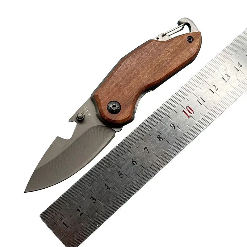 

Hot Sale Pocket Hunting Knife Stainless Steel Blade Wood Handle Folding Tactical Knives Survival Camping Knives EDC Tools