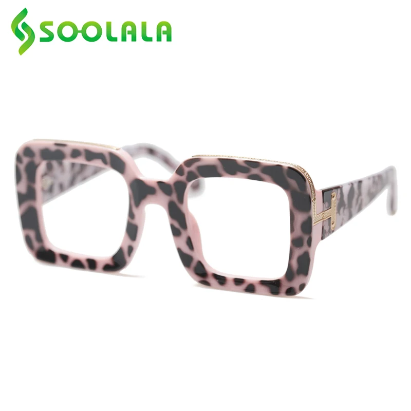 

SOOLALA Big Square Reading Glasses Women Men Brand Designer Lesebrillen Presbyopia Glasses with Diopter Eyewear +0.5 1.0 to 4.0