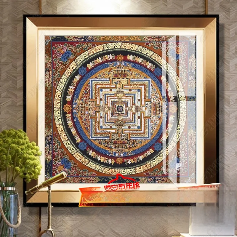

Tibetan Living Room Decor Diamond Painting Cross Stitch Printed Line Embroidery Mantra Wheel Attraction Full Brick Six Words ...