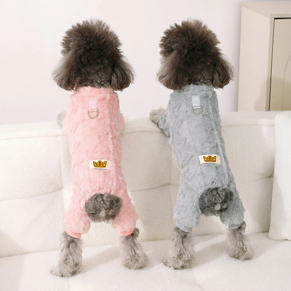 Niedliche Weiche Hundekleidung Winter Warmer Jumpsuit für Kleine und Mittelgroße Hunde Katzen Plüsch Haustierkleidung Gemütliche Welpen Chihuahua Yorkie Outfits
