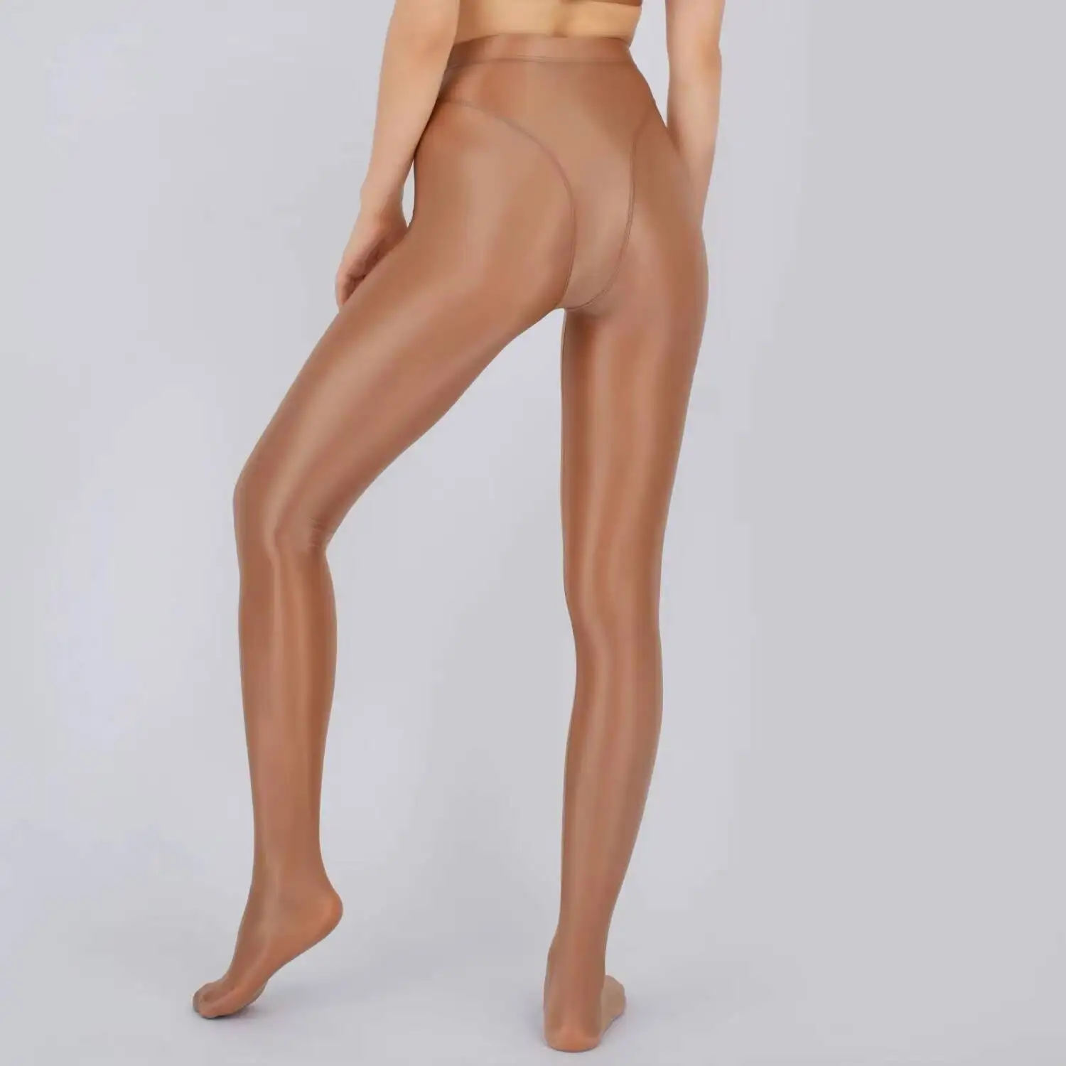 

Glossy See Through Thin Seam Satin Tights Leggings Sexy Japanese High Waist Plus Size Fitness Sports Pantyhose