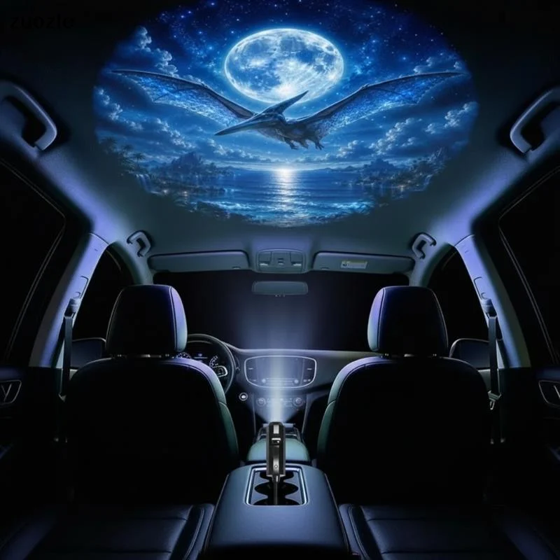 exquisiteCreative Dinosaur-Themed USB Projection Light 360° Rotatable Night Light For Bedroom Ceiling Ambiance Decoration