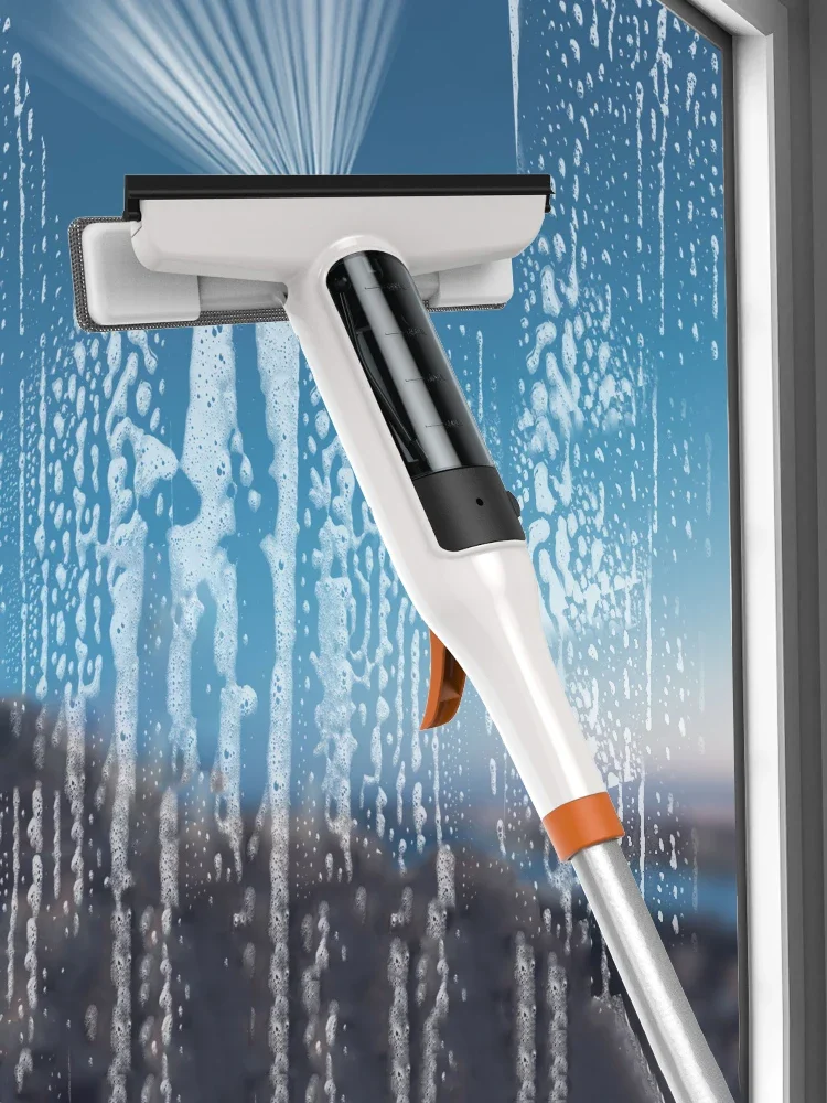 For Household Multifunctional Window Cleaner Glass Spray Mop Glass Wiper With Silicone Scraper Floor Cleaning Mop Window Washer