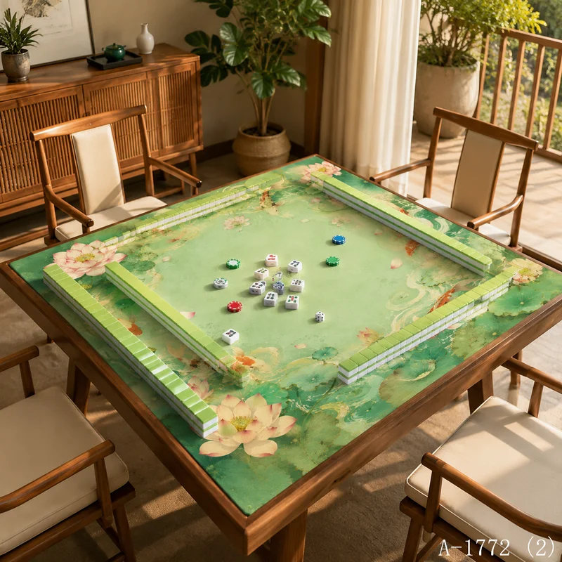 VIKAMA Elegant Deer Pattern Mahjong Pad, Soft Diatomite Mat for Game Table & Tea Room view 4
