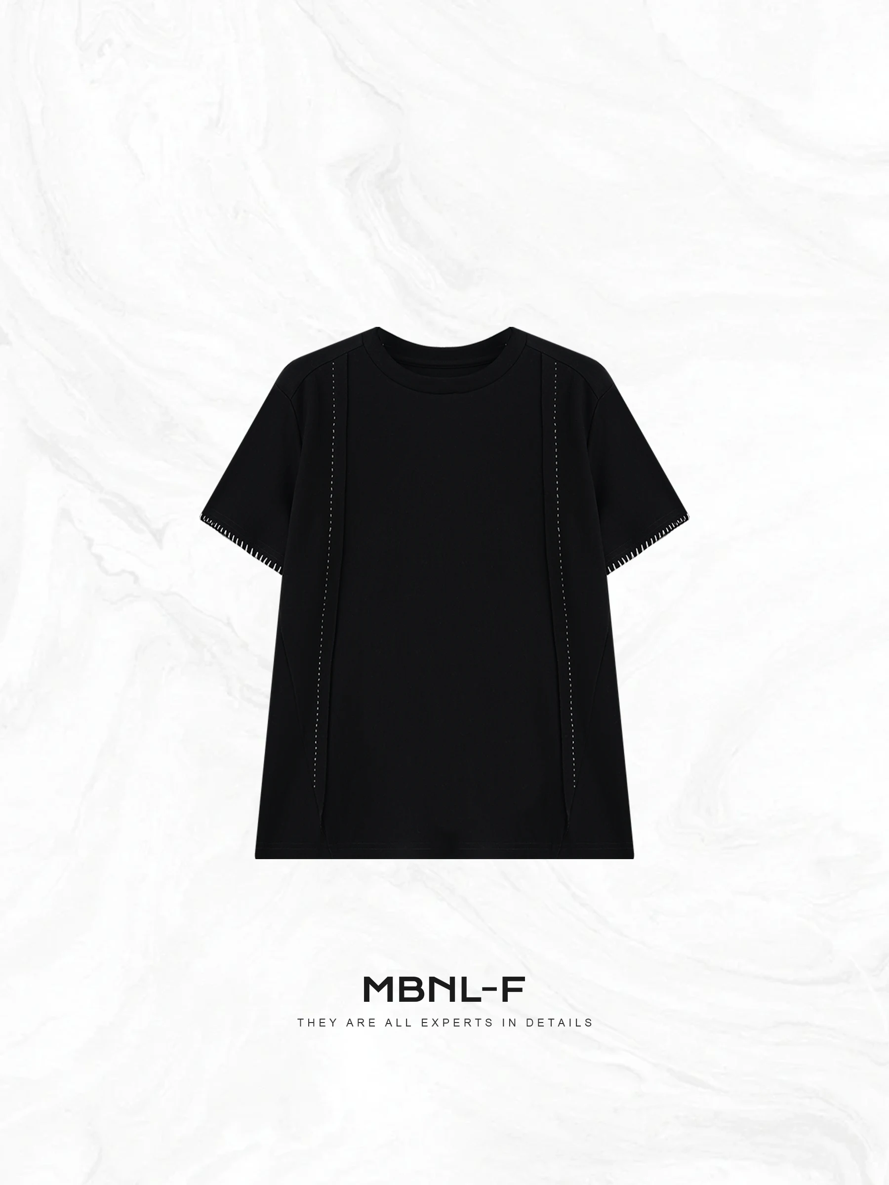 

MBNLF Construct ort T 2025SS New Design Dotted ort Sve T-irt Slim Fit round Ne Regular Length Other Material 00
